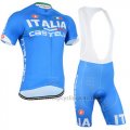 2015 Cycling Jersey Italy White and Sky Blue Short Sleeve and Bib Short