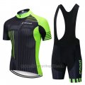 2018 Cycling Jersey Capo Black Green Short Sleeve and Bib Short