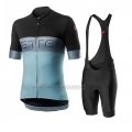 2020 Cycling Jersey Castelli Blue Short Sleeve and Bib Short(1)