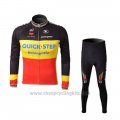 2010 Cycling Jersey Quick Step Champion Belgium Long Sleeve and Bib Tight