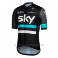 2016 Cycling Jersey Sky Black and Blue Short Sleeve and Bib Short