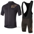 2017 Cycling Jersey Fox Black Short Sleeve and Bib Short