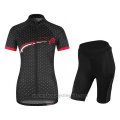 2017 Cycling Jersey Women Vaude Black and Red Short Sleeve and Bib Short