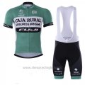 2018 Cycling Jersey Caja Rural Green White Short Sleeve Salopette