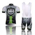 2013 Cycling Jersey Rock Racing Black and Green Short Sleeve and Bib Short