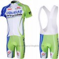 2013 Cycling Jersey Liquigas Cannondale White and Green Short Sleeve and Bib Short