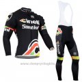 2014 Cycling Jersey Cinelli Santini Black Long Sleeve and Bib Tight