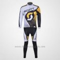 2012 Cycling Jersey Scott White Long Sleeve and Bib Tight