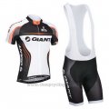 2014 Cycling Jersey Giant White and Black Short Sleeve and Bib Short