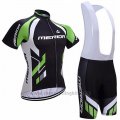 2017 Cycling Jersey Merida Black and Green Short Sleeve and Bib Short