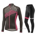 2017 Cycling Jersey Women Liv Black and Red Long Sleeve and Bib Tight