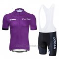 2019 Cycling Clothing STRAVA Dark Purple Short Sleeve and Overalls