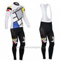 2014 Cycling Jersey Fox Cyclingbox Light White Long Sleeve and Bib Tight