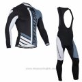 2016 Cycling Jersey Specialized White and Blue Long Sleeve and Bib Tight