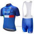 2018 Cycling Jersey Italy Blue Short Sleeve and Bib Short