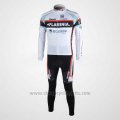 2010 Cycling Jersey Bianchi White Long Sleeve and Bib Tight