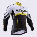 2015 Cycling Jersey Fox Cyclingbox Black and White Long Sleeve and Bib Tight