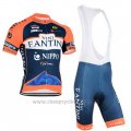 2015 Cycling Jersey Vini Fantini Orange and Blue Short Sleeve and Bib Short