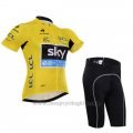 2015 Cycling Jersey Sky Lider Yellow Short Sleeve and Bib Short