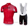 2017 Cycling Jersey Castelli Free Ar Red Short Sleeve and Bib Short