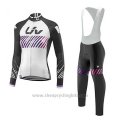 2017 Cycling Jersey Liv White Long Sleeve and Bib Tight