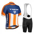 2016 Cycling Jersey Trek Bontrager Blue and Orange Short Sleeve and Bib Short