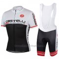 2017 Cycling Jersey Castelli Black and White Short Sleeve and Bib Short