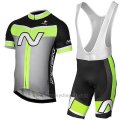 2017 Cycling Jersey Nalini Navision Green and Gray Short Sleeve and Bib Short