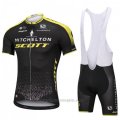 2018 Cycling Jersey Scott Black Short Sleeve and Bib Short