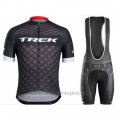 2018 Cycling Jersey Trek Black Short Sleeve and Bib Short