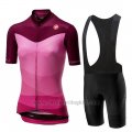 2019 Cycling Clothing Women Castelli Tabula Pink Short Sleeve and Overalls