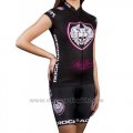 2016 Cycling Jersey Women Rock Racing Marron Short Sleeve and Bib Short