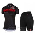 2017 Cycling Jersey Women Castelli Black Short Sleeve and Bib Short