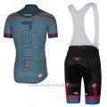 2018 Cycling Jersey Castelli Green Militare Short Sleeve and Bib Short