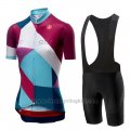 2019 Cycling Jersey Women Castelli Ventata Red Green Short Sleeve and Overalls