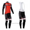 2014 Cycling Jersey Castelli Red Long Sleeve and Bib Tight