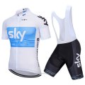 2018 Cycling Jersey Sky White Blue Short Sleeve and Bib Short