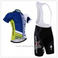 2018 Cycling Jersey Specialized Blue Green White Short Sleeve Salopette