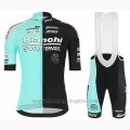 2019 Cycling Jersey Bianchi Countervail Black Green Short Sleeve and Bib Short