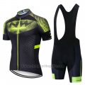 2019 Cycling Jersey Northwave Black Green Short Sleeve and Bib Short