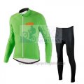 2016 Cycling Jersey Ktm Green Long Sleeve and Bib Tight