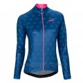 2016 Cycling Jersey Women Nalini Pink and Blue Long Sleeve and Bib Tight