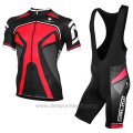 2017 Cycling Jersey Nalini Salorno Black and Red Short Sleeve and Bib Short