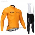 2019 Cycling Clothing STRAVA Orange Long Sleeve and Overalls