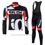 2010 Cycling Jersey Pearl Izumi Black and White Long Sleeve and Bib Tight