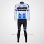 2011 Cycling Jersey Garmin Cervelo Blue and White Long Sleeve and Bib Tight