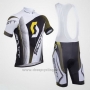 2013 Cycling Jersey Scott White and Black Short Sleeve and Bib Short