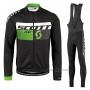 2016 Cycling Jersey Scott Green and Black Long Sleeve and Bib Tight