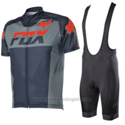 2017 Cycling Jersey Fox Gray Short Sleeve and Bib Short [BQXE-1934]