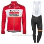 2017 Cycling Jersey Lotto Soudal Ml Red Long Sleeve and Bib Tight